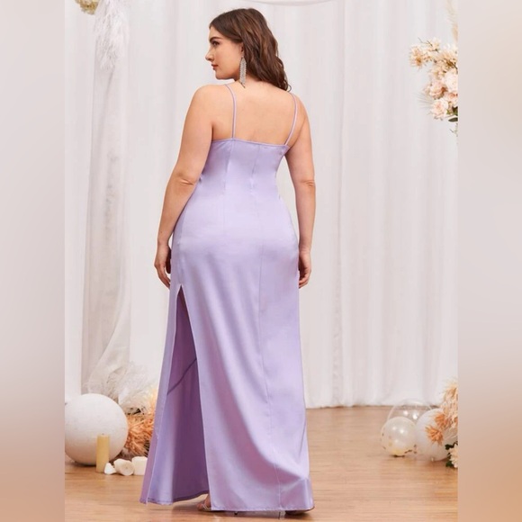 Lavender Silk Bodycon Dress - Picture 3 of 4